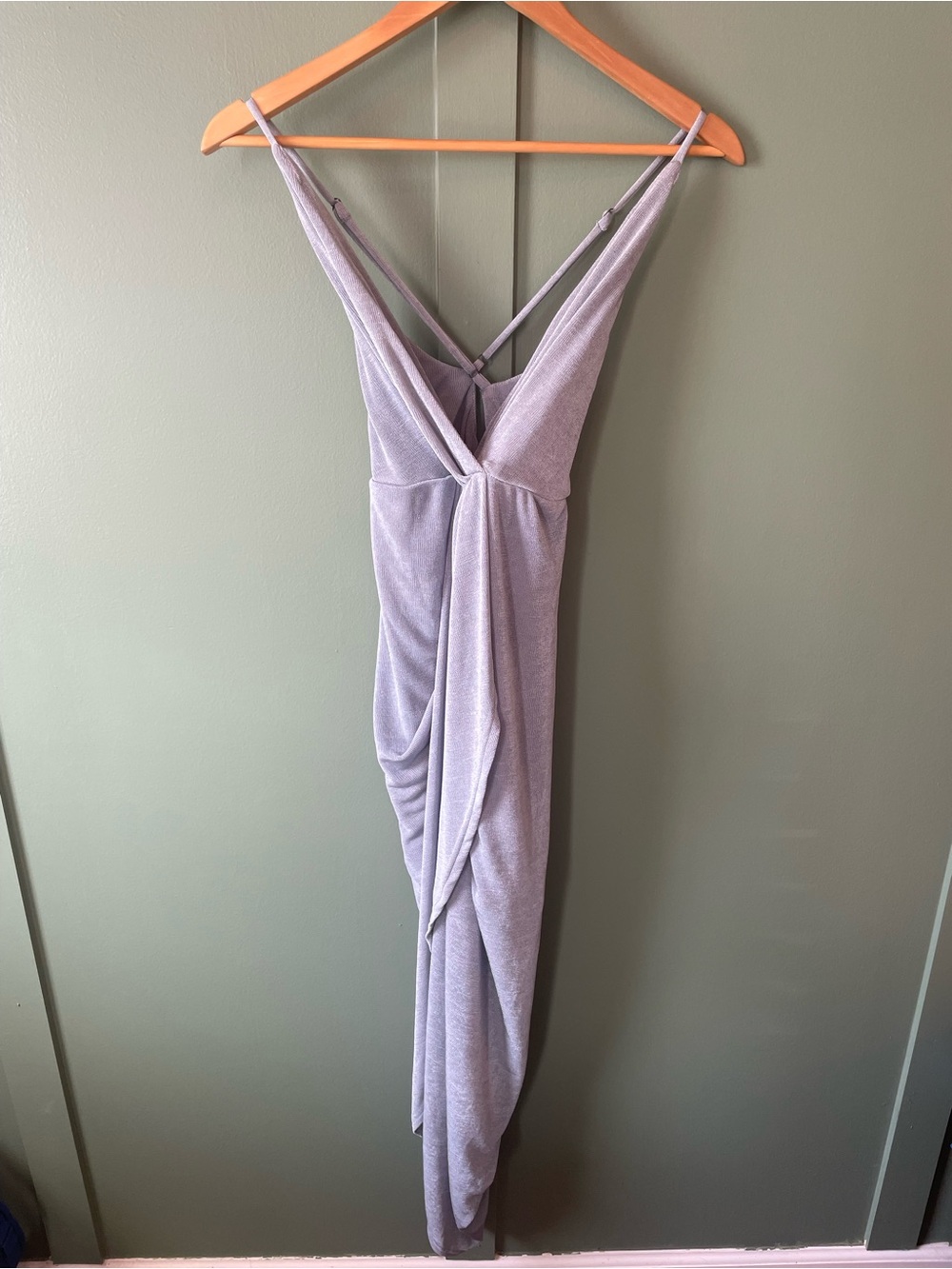 Draped Spaghetti-Strap Evening Dress